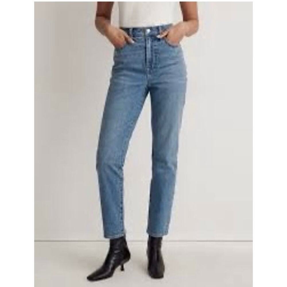 Madewell High Rise Mom Jean Medium Wash Womens Size 25 Tall